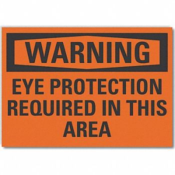 LYLE Eye Warning Rflctv Label 5inx7in, 64PW82