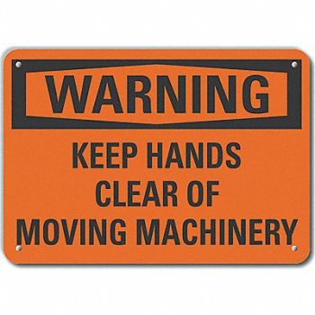 LYLE Rflct Keep Hands Clear Warn Sign 10x14in, 64PW90
