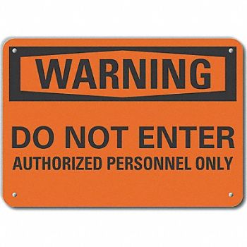 LYLE Rflct Auth Person Warn Sign 10x14in Alum, 64PX15