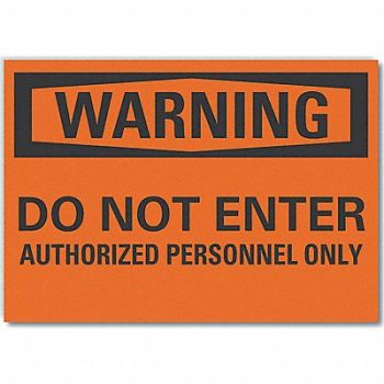 LYLE Auth Personnel Warning Rflctv Lbl 5x7in, 64PX19