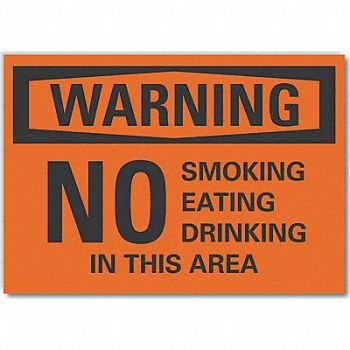 LYLE No Smoking Warning Rflct Label 5inx7in, 64PX43