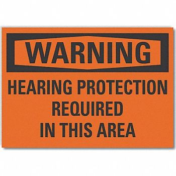 LYLE Hearing Warning Rflct Label 5inx7in, 64PX55