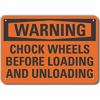 LYLE Rflct Chock Wheel Warn Sign 10x14in Alum, 64PX63