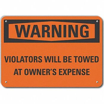 LYLE Rflct No Parking Warn Sign 10x14in Alum, 64PX87