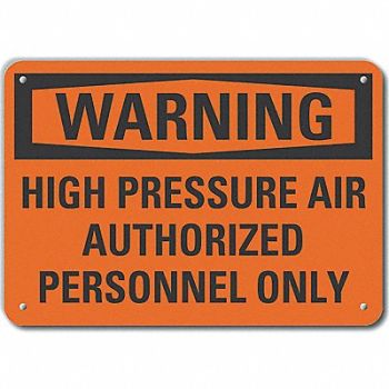 LYLE Rflct High Pressure Warn Sign 10x14in, 64PY12