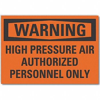 LYLE High Pressure Warning Rflct Lbl 5inx7in, 64PY16