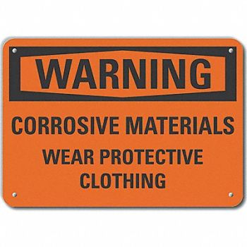LYLE Rflct Corrosive Mtrl Warn Sign 10x14in, 64PY24