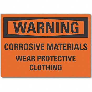 LYLE Corrosive Mtrl Warning Rflct Lbl 5x7in, 64PY28
