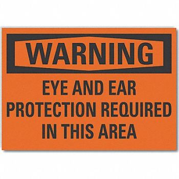 LYLE Eye Ear Warning Rflct Label 5inx7in, 64PY40