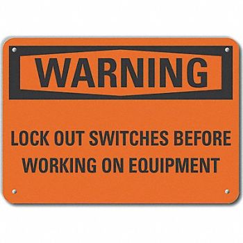LYLE Rflct Lockout Tagout Warn Sign 10x14in, 64PY60