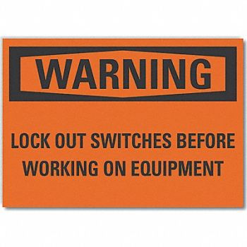 LYLE Lockout Tagout Warning Rflct Lbl 5x7in, 64PY64