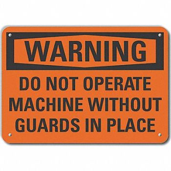 LYLE Rflct Machine Guards Warn Sign 10x14in, 64PY84