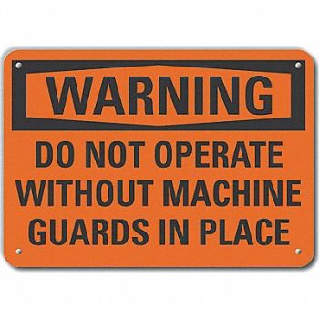 LYLE Rflct Machine Guards Warn Sign 10x14in, 64PY96