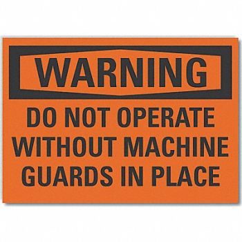 LYLE Machine Guards Warning Rflctv Labl 5x7in, 64PZ01