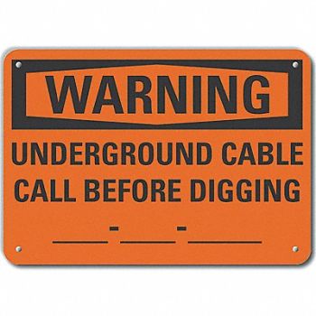 LYLE Rflct Underground Cable WarnSign 10x14in, 64PZ09