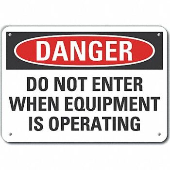 LYLE Mach Operation Danger Sign 10x14in Alum, 64PZ38