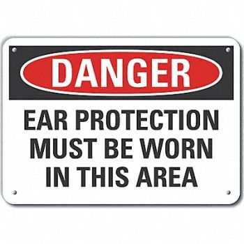 LYLE Alum Hearing Danger Sign 7x10in Alum, 64PZ49