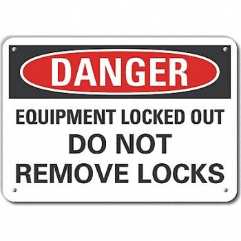 LYLE Rflct Lockout Tagout Danger Sign 10x14in, 64PZ68