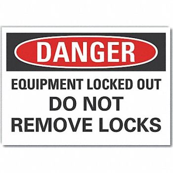 LYLE Lockout Tagout Danger Rflct Lbl 5inx7in, 64PZ72