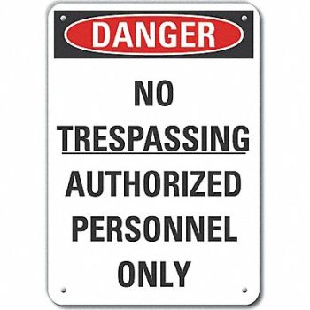 LYLE Rflctv No Trespassing DangerSign 10x14in, 64PZ80