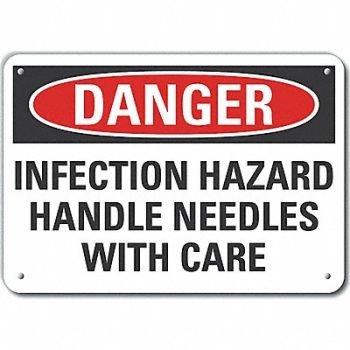 LYLE Alum Infection Hazard Danger Sign 7x10in, 64RA10