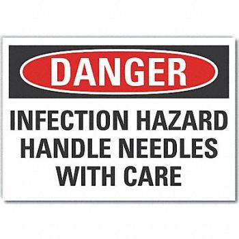 LYLE Infection Hzrd Danger Rflct Lbl 3.5x5in, 64RA20