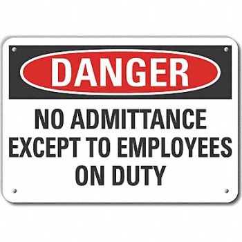 LYLE Alum No Admittance Danger Sign 7x10in, 64RA22
