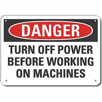 LYLE Rflct Mach Operation Danger Sign 10x14in, 64RA53