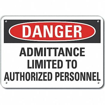 LYLE Danger Sign 7 in x 10 in Aluminum, 64RA70