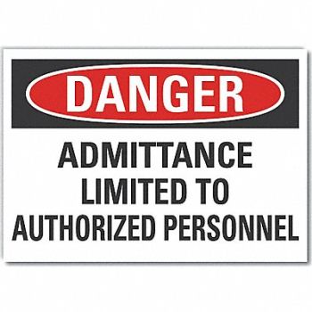 LYLE Auth Personnel Danger Rflctv Lbl 5inx7in, 64RA81