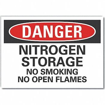 LYLE Nitrogen Danger Rflct Label 5inx7in, 64RC18