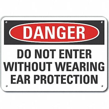 LYLE Rflct Ear Danger Sign 10x14in Aluminum, 64RC50