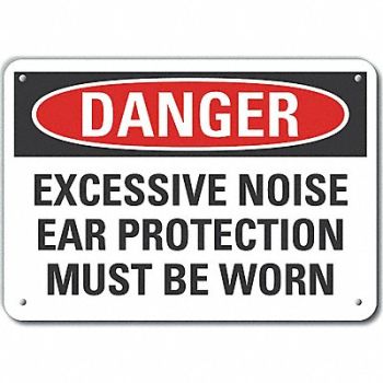 LYLE Alum Hearing Danger Sign 10x14in Alum, 64RC68