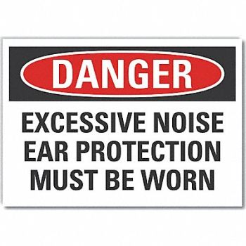 LYLE Hearing Danger Rflct Label 5inx7in, 64RC78