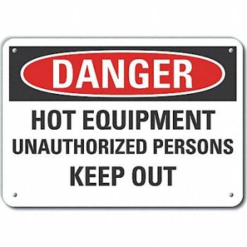 LYLE Plastic Hot Danger Sign 10x14in Plastic, 64RT02