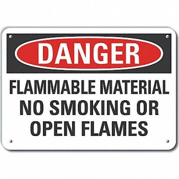 LYLE Flammable Mtrl Danger Sign 10x14in Alum, 64RD17