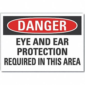 LYLE Eye Ear Danger Rflctv Label 5inx7in, 64RD39