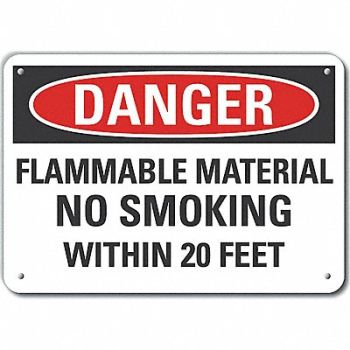 LYLE Rflct Flammable Mtrl Danger Sign 7x10in, 64RD46