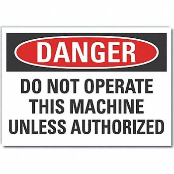 LYLE Mach Operation Danger RflctvLbl 3.5x5in, 64RD62