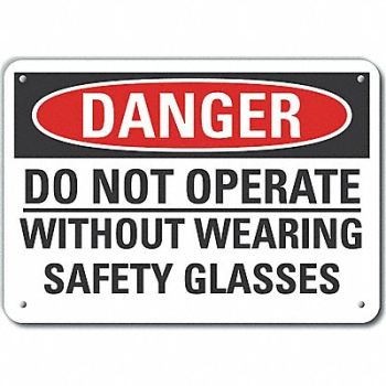 LYLE Plastic Eye Danger Sign 10x14in Plastic, 64RT16