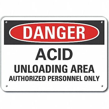 LYLE Acid Danger Sign 10inx14in Plastic, 64RT20