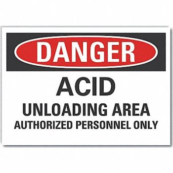 LYLE Acid Danger Rflct Label 5 in x 7 in, 64RD99
