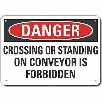 LYLE Conveyor Safety Danger Sign 10inx14in, 64RT22
