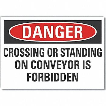LYLE Conveyor Safety Danger Rflct Lbl 5x7in, 64RE12