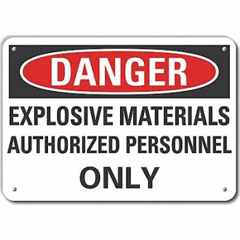 LYLE Rflct Explosive Mtrl Danger Sign 10x14in, 64RE20