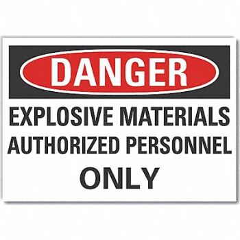LYLE Explosive Mtrl Danger Rflct Lbl 5x7in, 64RE24
