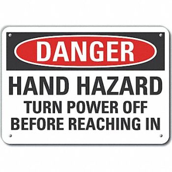 LYLE Rflct Mach Operation Danger Sign 10x14in, 64RE32
