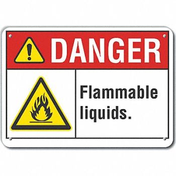 LYLE Flam. Liquid Danger Sign 10x14in Plastic, 64RE81