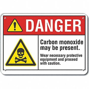 LYLE Carbon Monoxide Danger Sign 10inx14in, 64RF18