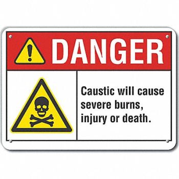 LYLE Caustic Danger Sign 10x14in Plastic, 64RF20